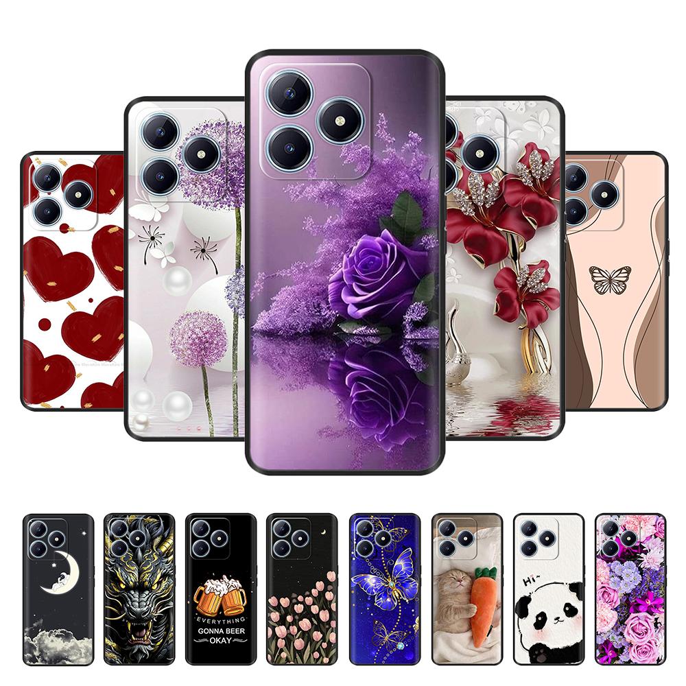 For Realme C61 Case Realme C63 Phone Cases Cartoon Full Coverage Cover Soft Liquid Silicone Case For Realme C61 C63 RealmeC61