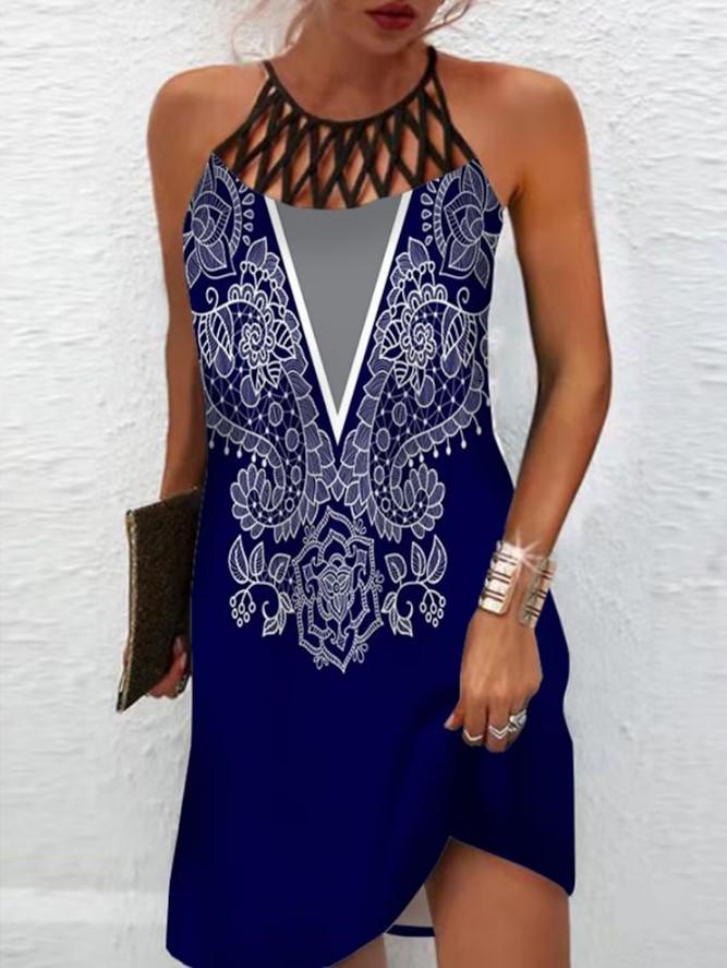 2023 Ethnischer Stil Mesh Ärmelloses Freizeitkleid für Damen - Europäische & Amerikanische Frühjahr/Sommer Kollektion