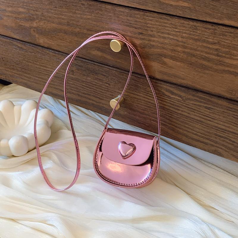 Children's Mini Crossbody Bag with Simple Mirror-like Mouth Red Envelope 2025 Summer New Style Fashionable Parent-child Single-shoulder Bag