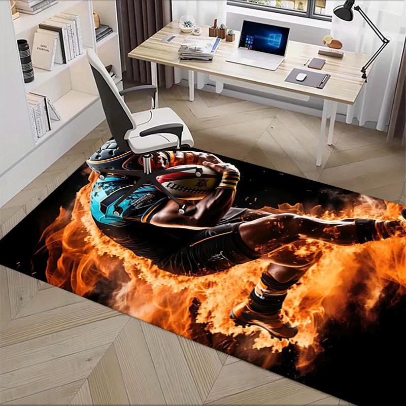Flame Themed Chair Mat Office Carpet for Home Decor, Sofa Rug, Gift Idea for Any Room