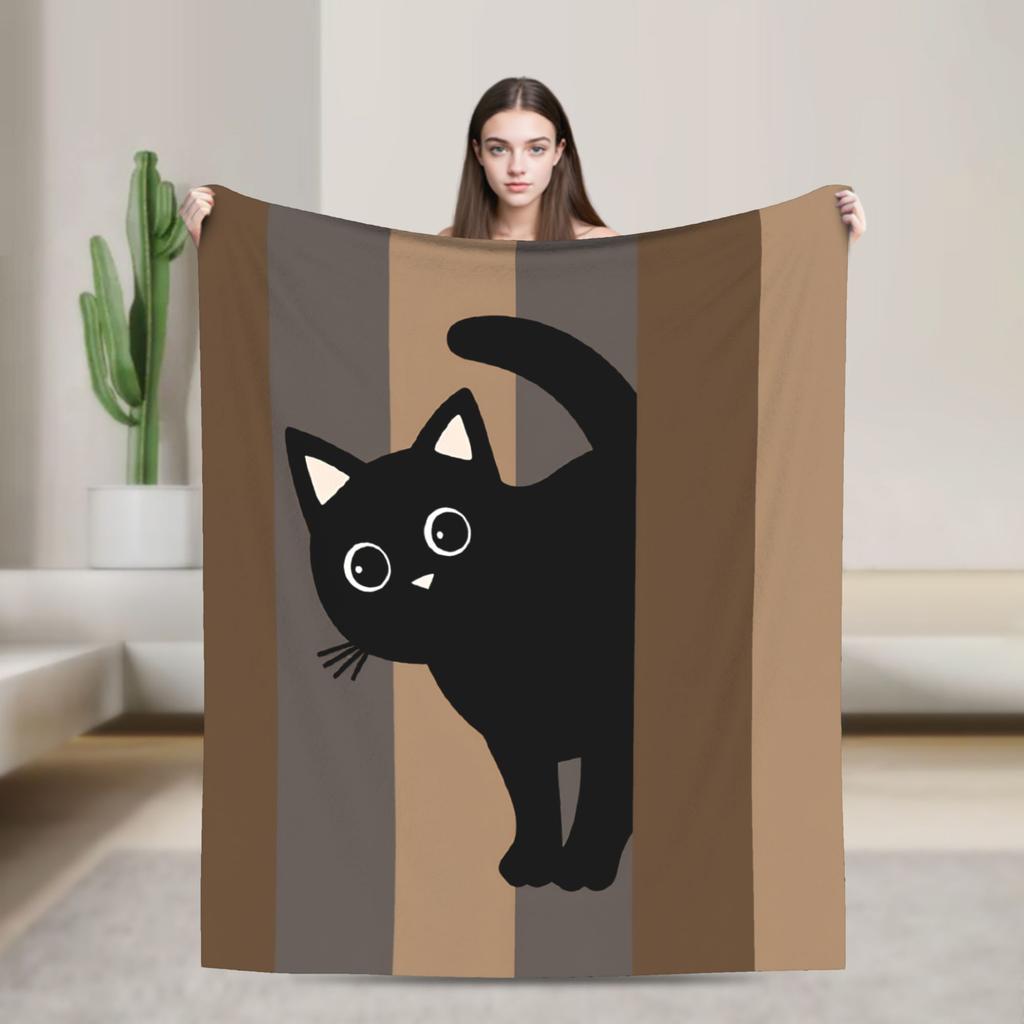 Whimsical Reading Cat Plush Blanket Girls Boys Flannel Throw Blanket For Living Room Warm Soft Custom Quality Bedspread Gift