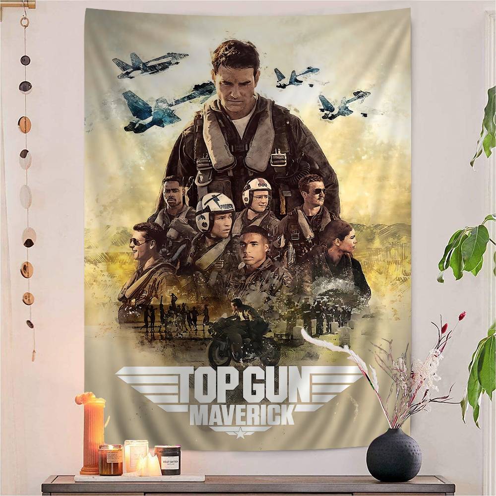 Movie Top Gun Maverick Cartoon Tapestry Art Science Fiction Room Home Decor Art Home Decor