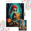 Halloween 5D Round Diamond Full Diamond Art Painting Kit Diamond Painting Home Decor Cute Pirate Skeleton Pumpkin Art Wall Decor