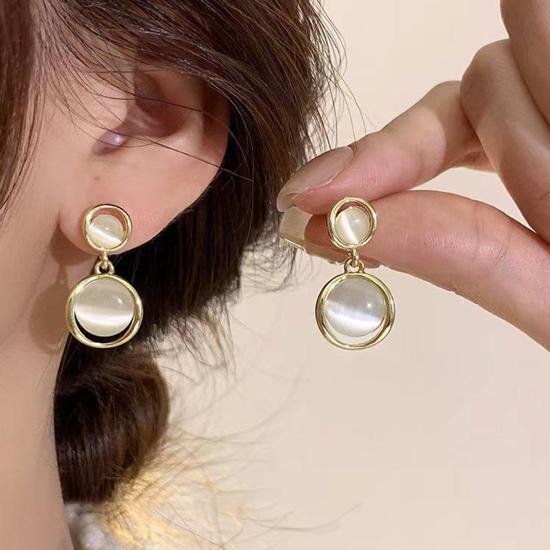 S silver needle zircon pearl earrings women's niche butterfly stud earrings versatile temperament earrings