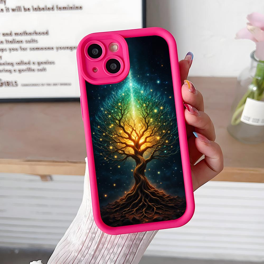 World Life Tree Mobile Phone Case for iPhone 17 16 15 14 13 12 11 Air Pro Max Plus Thicken TPU Colorful Cover Cover Cellphones