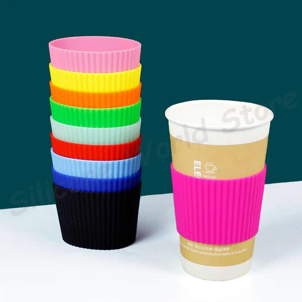 Silicone World Universal Tapered Thread Silicone Cup Sleeve Anti Scalding Thermal Insulation and Anti Slip Mug Coffee Cup Cover