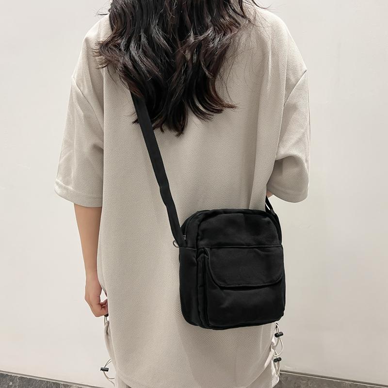 Handytasche Einfarbig Umhängetasche Canvas-Tasche Damen Schultertasche Kleine Tasche