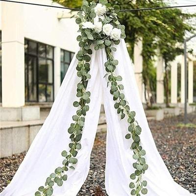 2m Artificial Eucalyptus Garland Wedding Arch Decoration Artificial Eucalyptus Leaf Vine Handmade Green Garland Background Table Top Decoration
