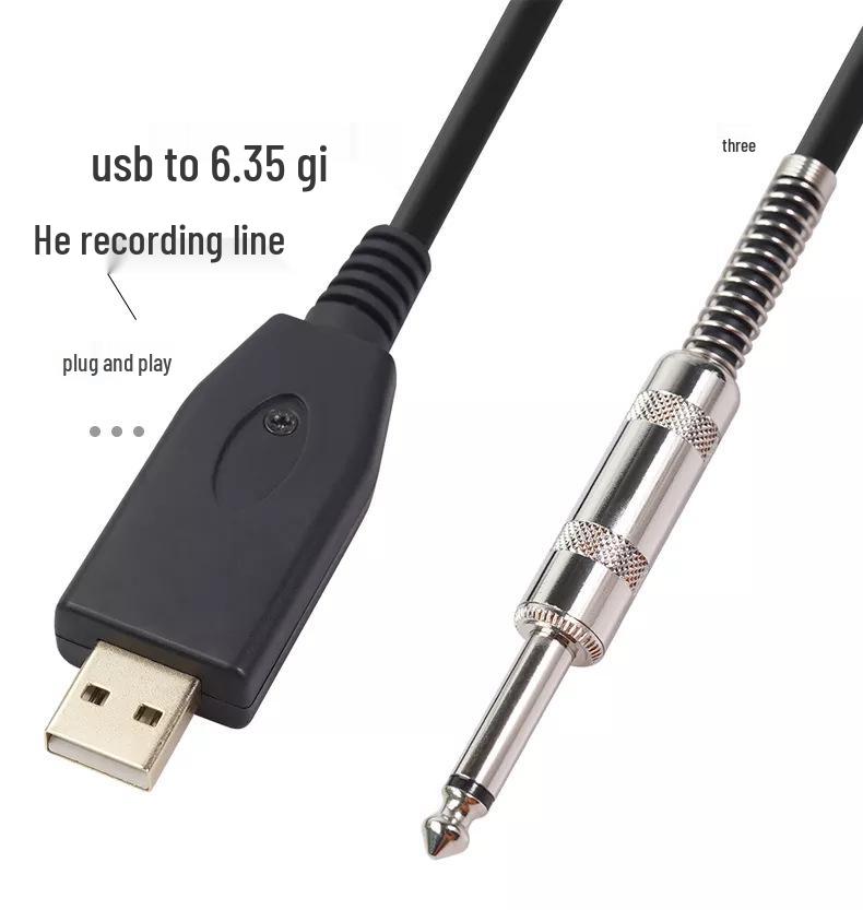 USB to 6.35mm Electric Guitar Recording Cable, USB to XLR Audio Cable, Customizable Options Available