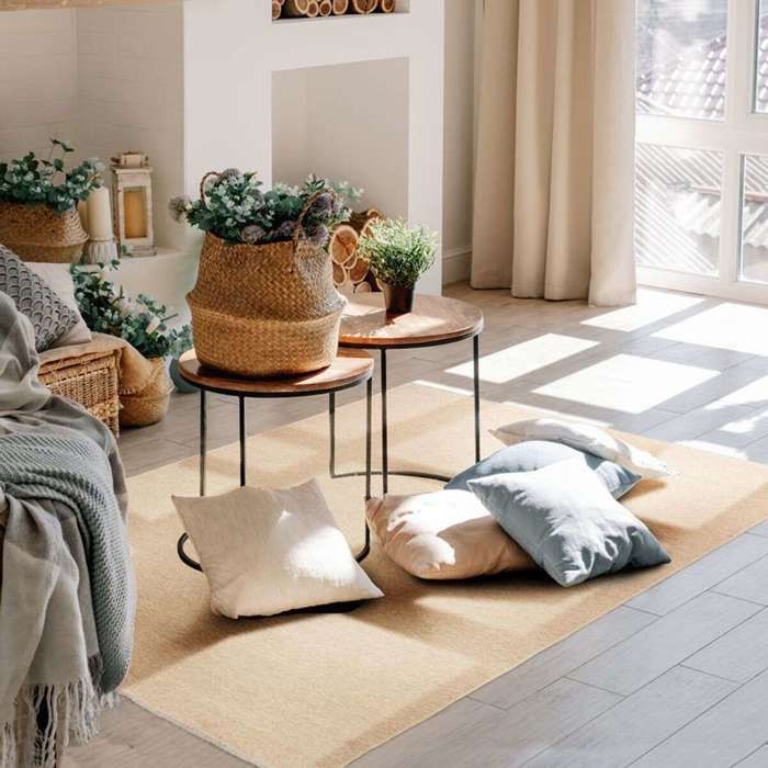 Reversible Rug Beige/dark Grey 120x170