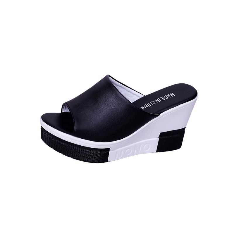 Women's 2026 Outdoor Waterproof Wedge Flip-Flops - High-Heeled, Non-Slip, Thick-Soled, Single-Strap Sandals