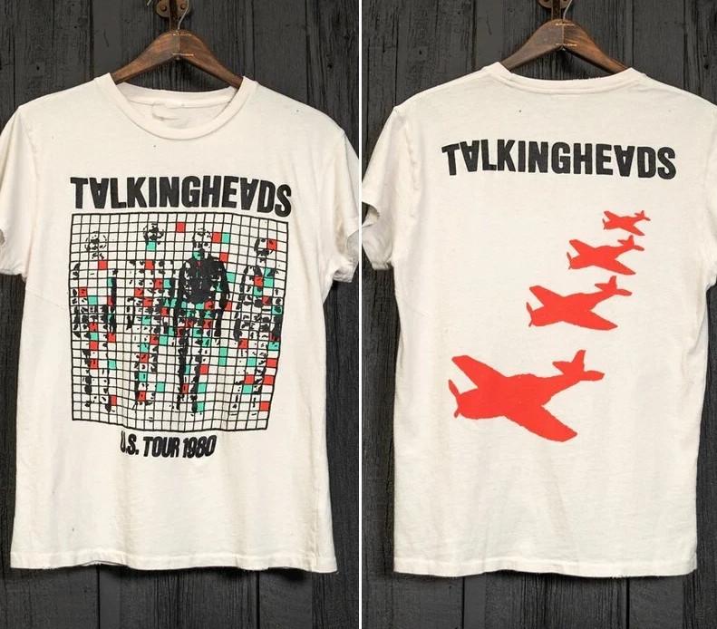 Rare Talking Heads Band US Tour 2 side white Unisex T shirt EG472 S