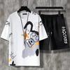 Summer Boys' 3D Printed Short Sleeved Shorts Set