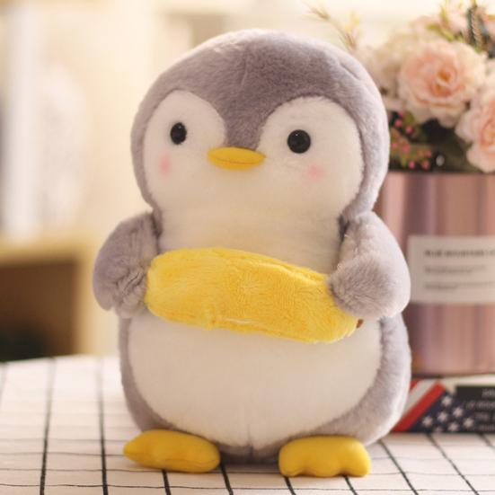 Cute Penguin Hugging Fruit Plush Stuffed Doll Kids Toy Home Decor Valentine Gift