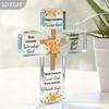 Acrylic Bible Cross & Jesus Religious Desktop Ornament - Frameless 2D Flat Christian Prayer Decoration for Home