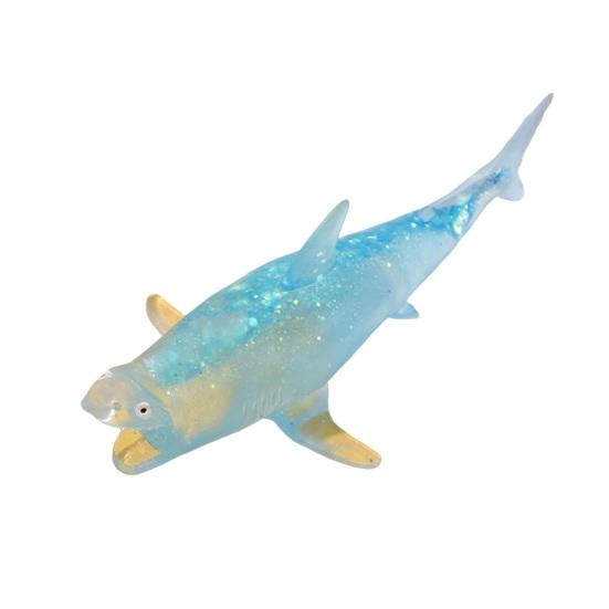 Glitzer-Hai-Quetschspielzeug Langsamer Rückprall Stressabbau Klares Meerestier Sensorisches Spielzeug