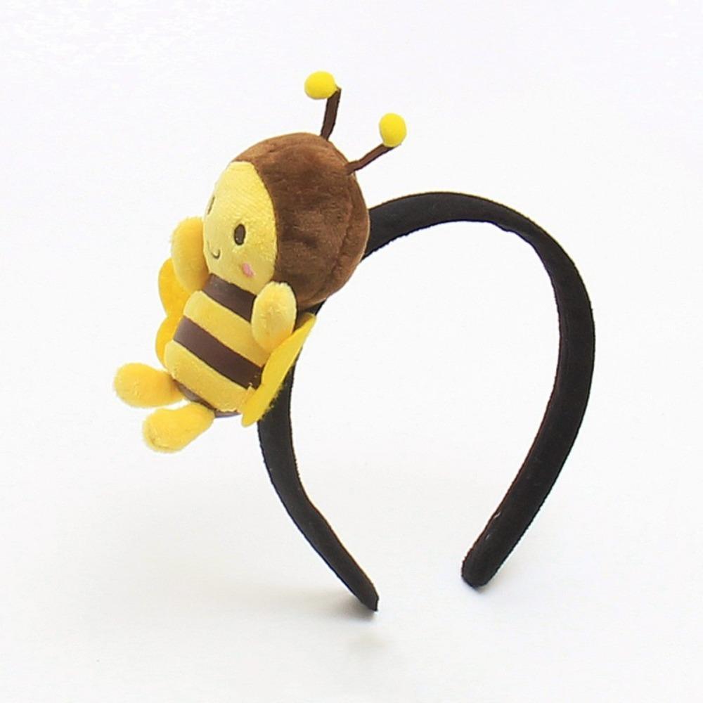 Plush Bee Doll Hairband Cute Animal Bee Hairband Funny Bee Plush Headband For Women and Girls