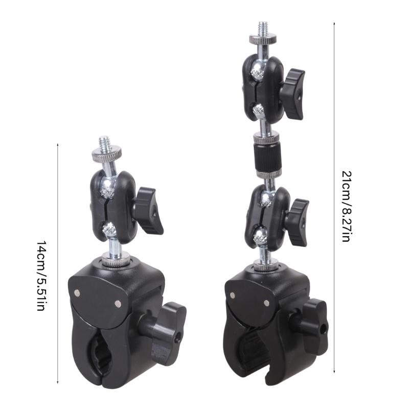 Sturdy Double Hole Photography Clamp With 360 Degree Rotation for Mounting on Bicycles Handlebar Desktop and Tripods