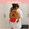 Capybara Plush Backpack For Kids With Zipper Closure And Breathable Design For School And Travel