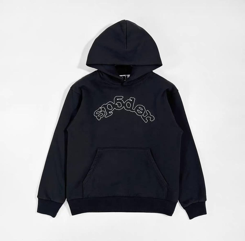 High-quality beauty tide spider web sweater fleece printing men and women couple hoodie source manufacturer wholesale
