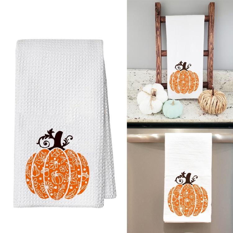 Sturdy Halloweens Kitchen Cloth Checkered Texture Cotton Fabric Blend Absorbent Dish Rag for Holiday Accent