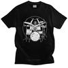 Neuheit Süß Vitruvianischer Mensch Unisex Auf Trommeln T-Shirt Unisex Kurzarm Bedrucktes Schlagzeuger T-Shirt Trommeln T-Shirts Weiches Baumwoll-T-Shirt Kleidung
