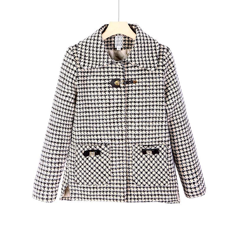 2025 Fashionable Plaid Woolen Jacket for Women, Perfect for Middle-Aged Moms and Seniors