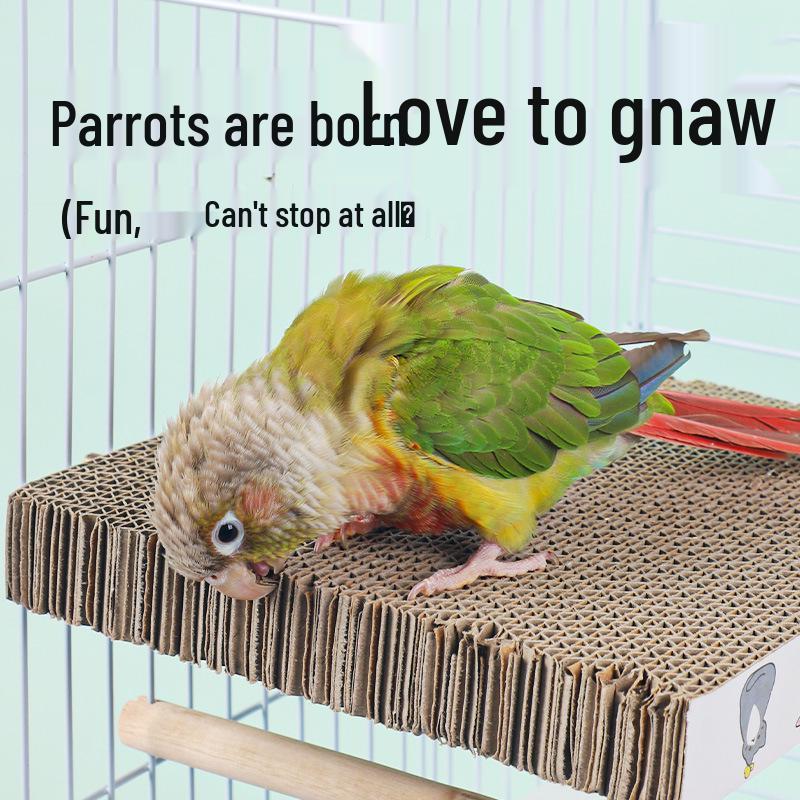 Parrot Chewing & Grinding Stand: Boredom Relief Platform for Cage Accessories