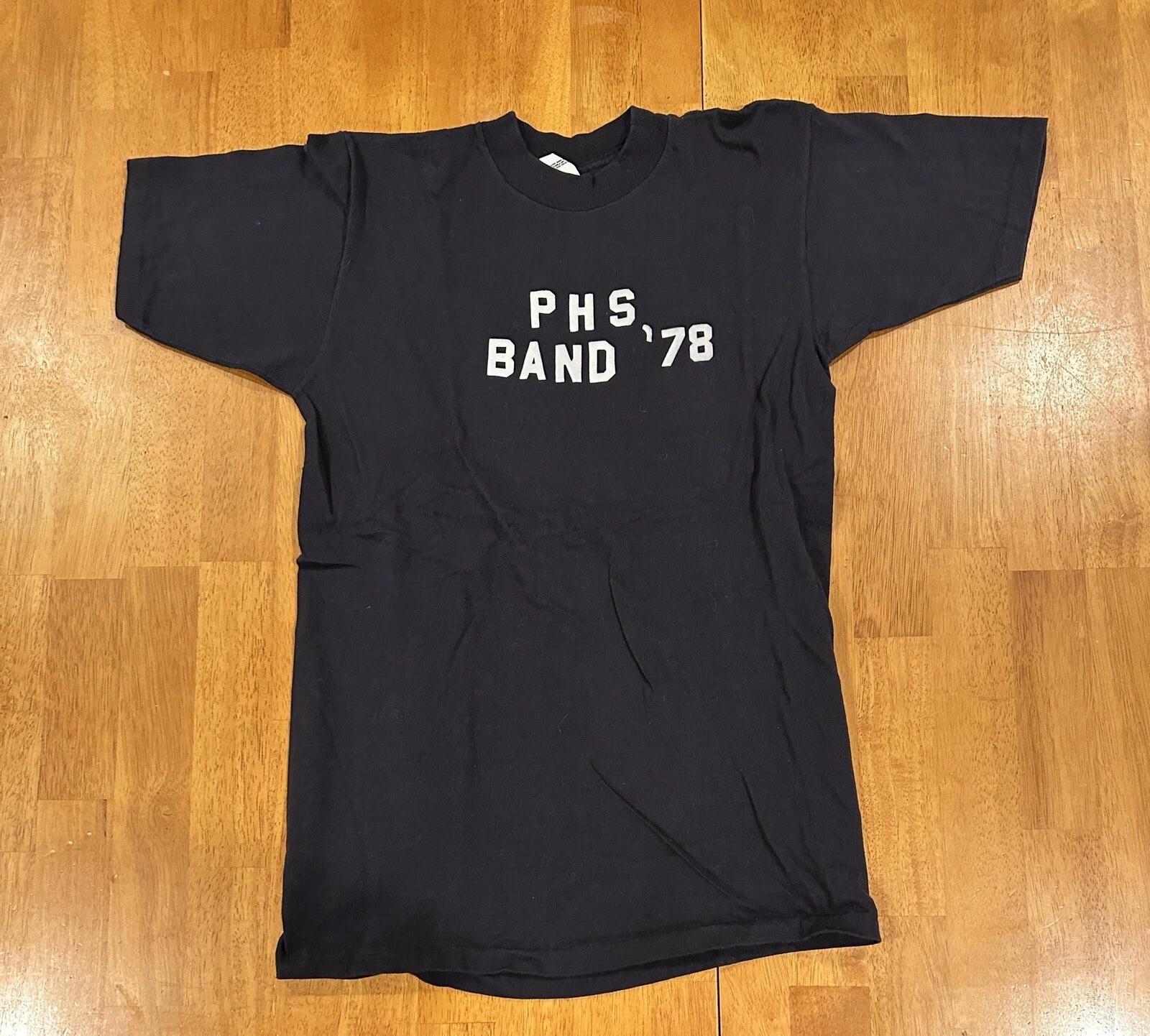 Vintage 1978 High School Marching Band Shirt Medium Funky Flutes Navy 4XL