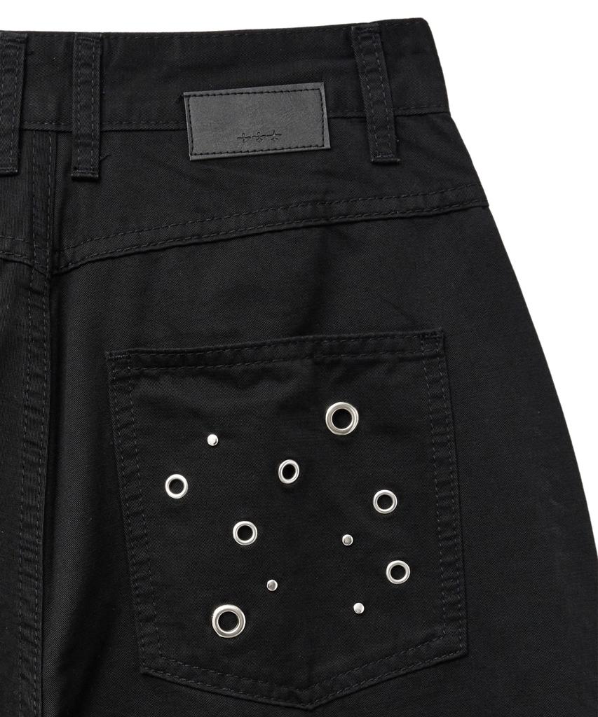 Lougeu Eyelet Pocket Balloon Fit Pants_Black