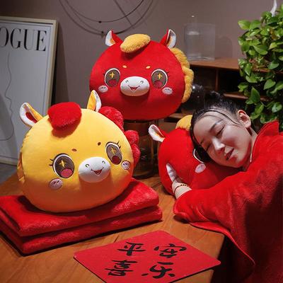 2026 Zodiac Horse 3-in-1 Cushion Blanket - Sofa, Bedside, Sleeping Cushion