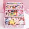 Girl's Hair Clip and Scrunchie Organizers Multitiers Baby Jewelry Storage Box with Lock Home Accessory for Organization