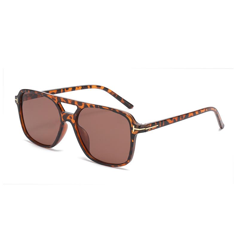 T-Shaped Double-Beam Ocean Sunglasses: Men's & Women's Retro Driving Shades, Square UV Protection Frame.