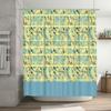 Elegant Bath Curtains Blue and Yellow Printed Shower Curtain Fabric Bathroom Decor Waterproof Rod Pocket for Home Use