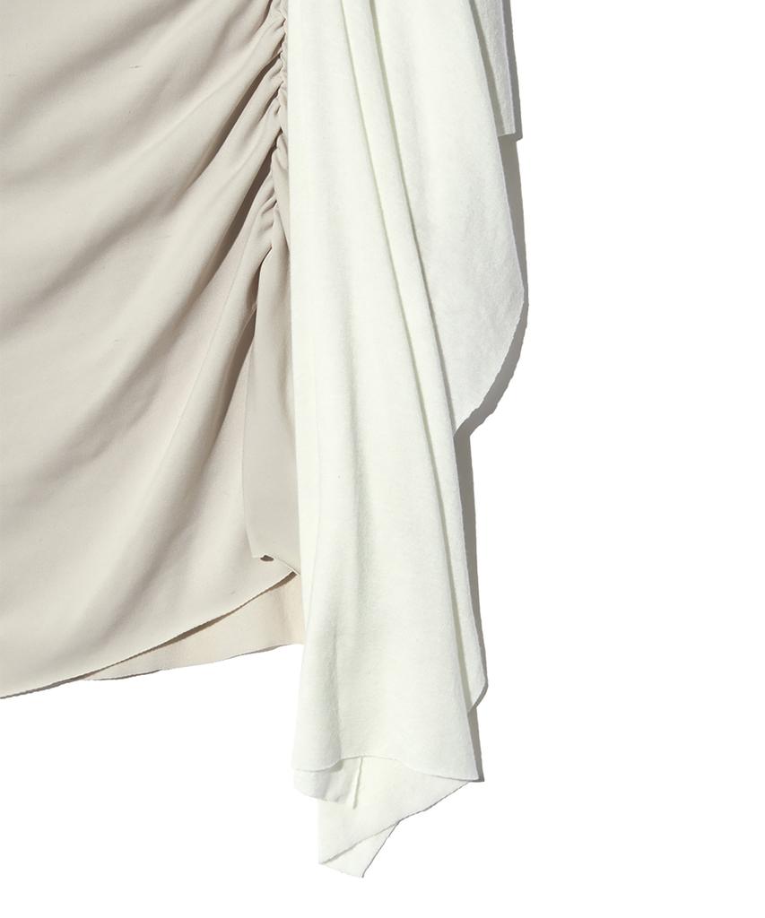 Peace Maker Ts Tiered Shirring Skirt (Beige)