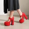 Zapatos de Tacón Alto Mary Jane con Hebilla Cuadrada de Plataforma 2026 - Zapatos de Escenario de Tacón Grueso con Correa Única para Mujer