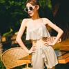 Korea Dongdaemun Loose Split Camisole Two-Piece Slimming Swimsuit with Tummy Control