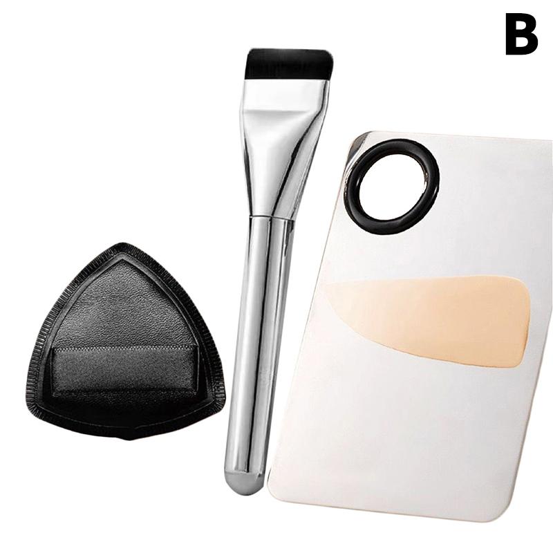 1/3/4Pcs Foundation Makeup Tools Kit Foundation Brush Powder Puff And Cream Palette Portable Makeup Tool For Travel Daily