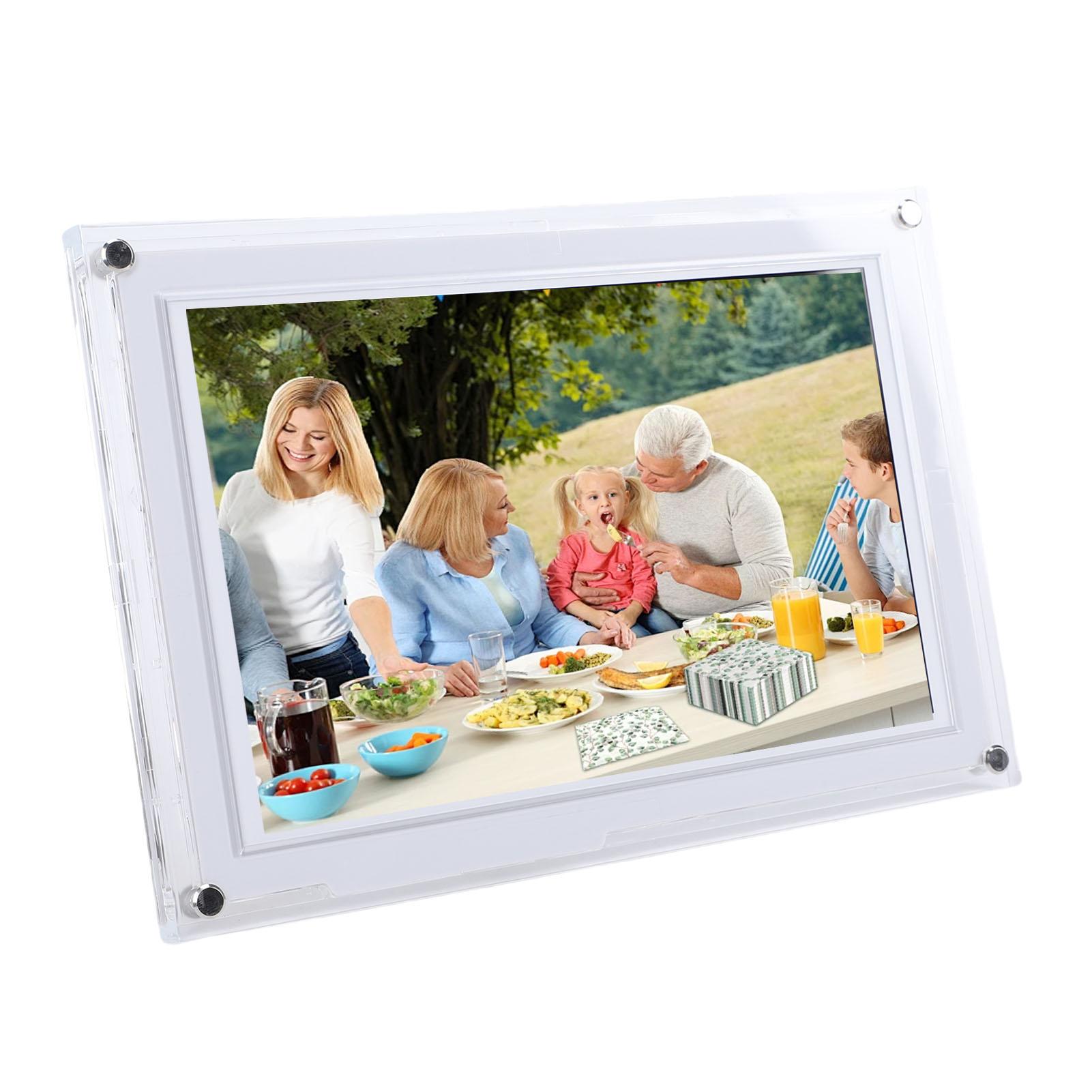 

10.1 Inch Smart WiFi Digital Photo Frame 1280x800 Auto Rotate Portrait and Landscape Built in 32GB Memory for VPHOTO App Acrylic