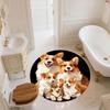 Corgi pattern round rug,Carpet Rug for Living Room Bedroom Playroom ,Non-slip Floor Mat,Holiday Gifts and Birthday Gifts.