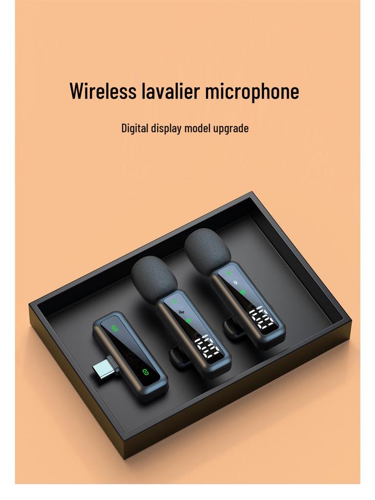 Cross-border Wireless Lavalier Microphone: Noise-Reducing Mini Mic with Digital Display for Video & Audio Recording.