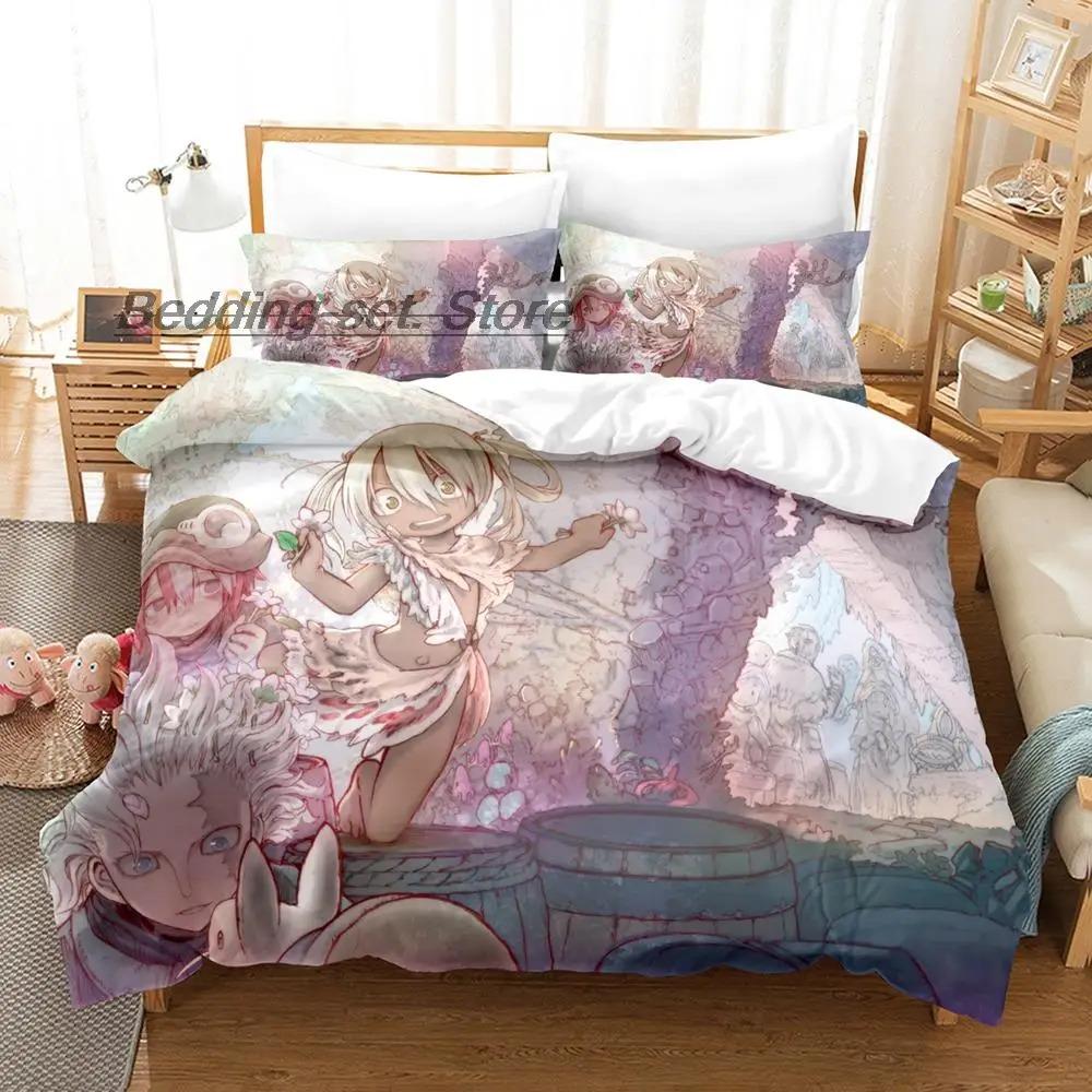 New Made In Abyss Bedding Set Single Twin Full Queen King Size Bed Set Aldult Kid Bedroom Duvetcover Sets 3D Anime Bed Sheet Set