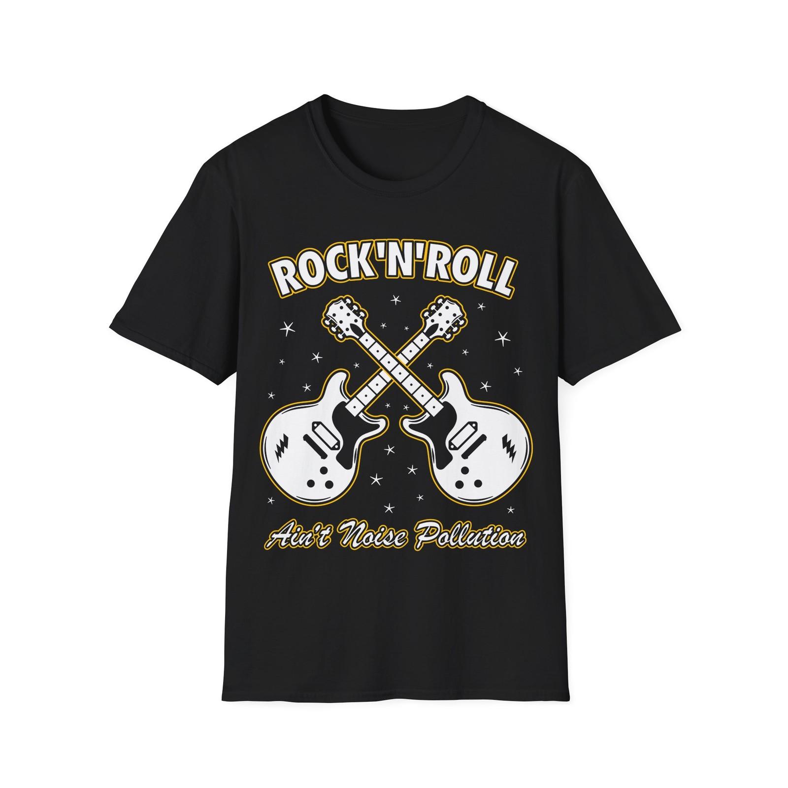 Футболка с надписью Rock N Roll Ain t Noise Pollution (Рок-н-ролл — это не шумовое загрязнение), Классическая футболка с изображением рок-музыки 2XL