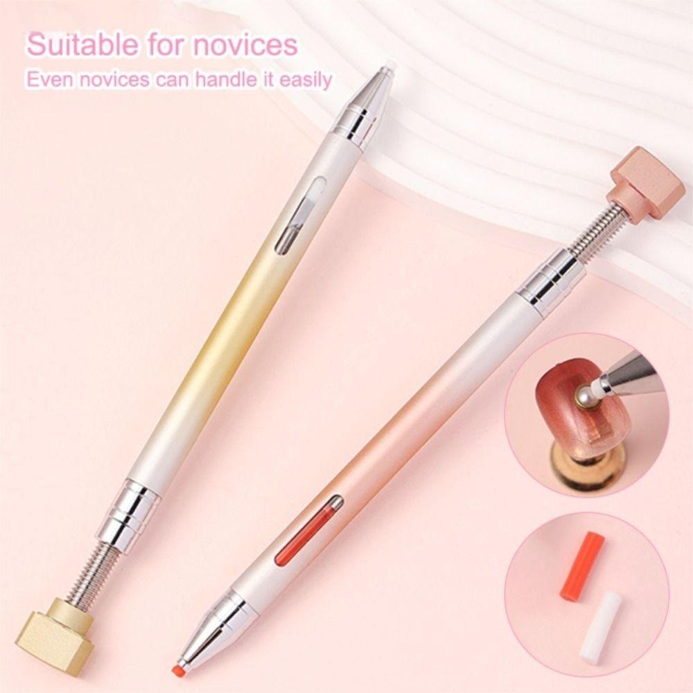 Embroidery Refillable Wax Pen DIY Craft Point Drill Pens Rotating Glue Point Pen  for Nail Art