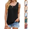 Women's Casual  V-Neck Hollow Vest Sleeveless Pleated Top
