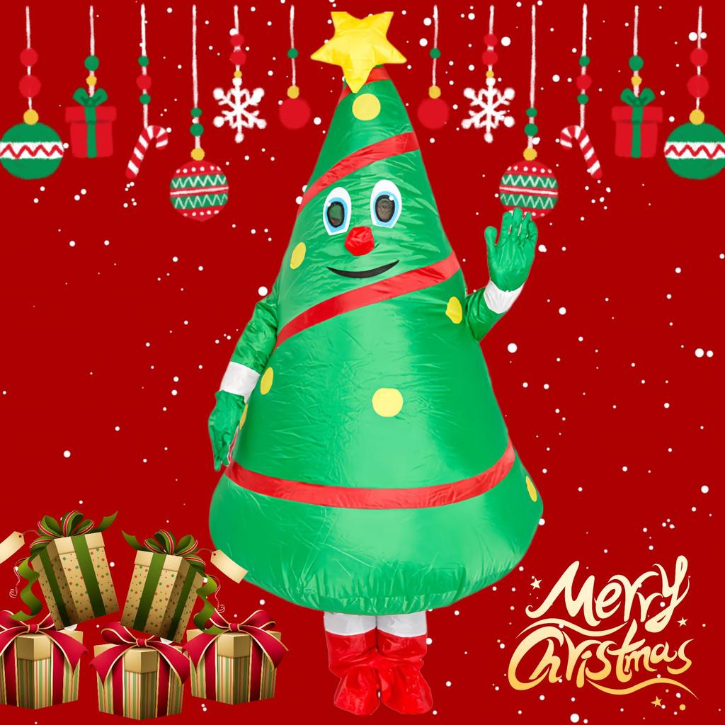 Lalapala Christmas Christmas Tree Cosplay Funny Inflatable Adult Cute Santa Costume with Inflatable Christmas Perfect for Cultural School Christmas