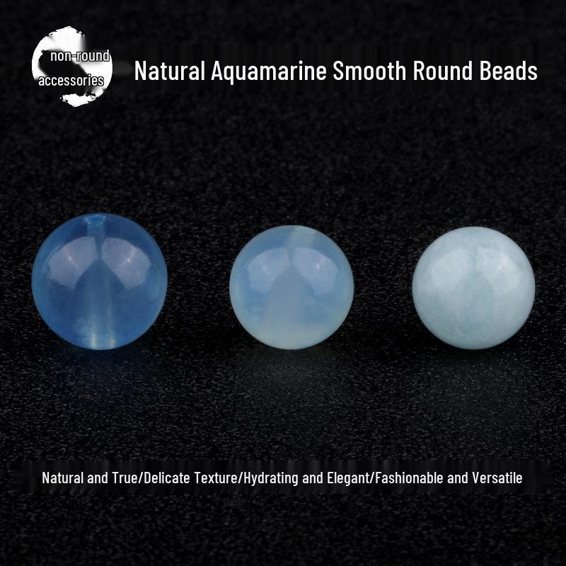 

Аквамарин Круглые Рассыпные Бусины - Аксессуары для DIY Ювелирных Изделий Creamy Blue 5A 4mm/10 pieces