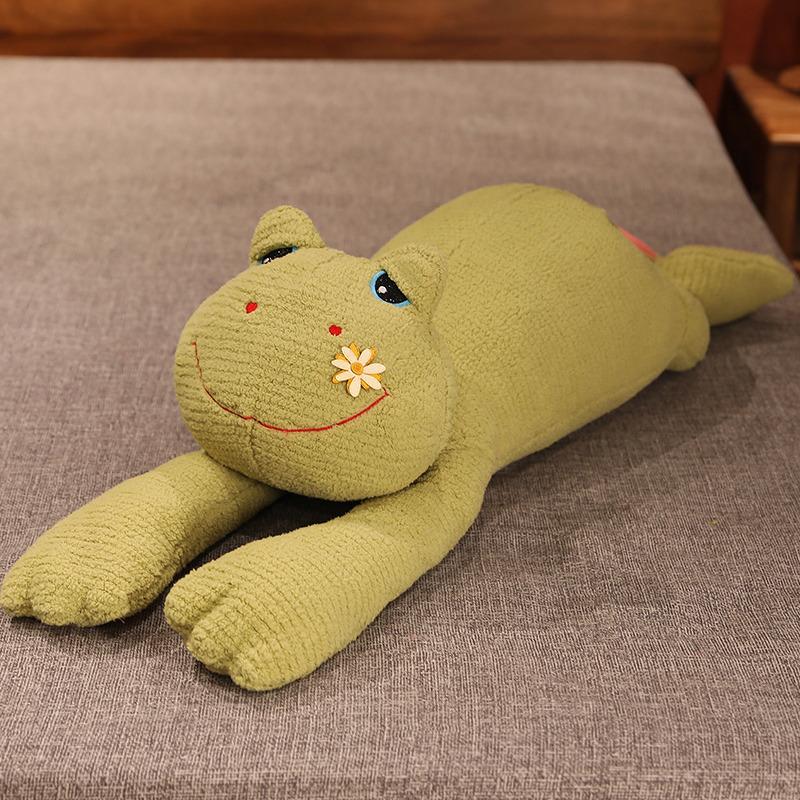 1M Giant Long Arms Frog Plush Toy Throw Pillow Stuffed Green Frogs School Nap Sleep Pillow Boyfriend Hug Cushion For Girl Gift