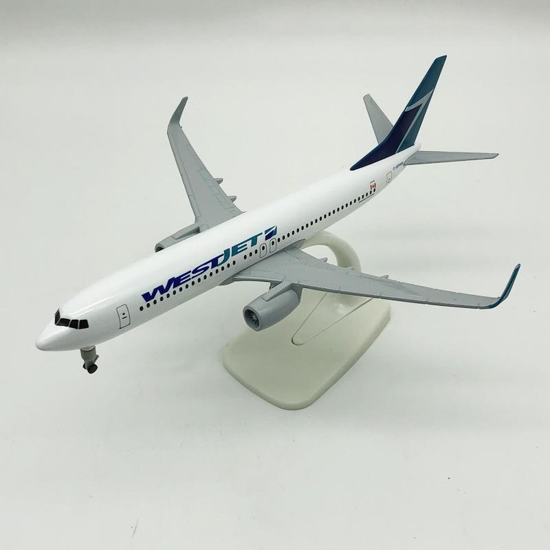 Diecast 20CM 1/400 B737 WESTJET B737 Canada Airline Airplane Plane Aircraft Alloy Model Toy Plane Model Building Kit Model Plane