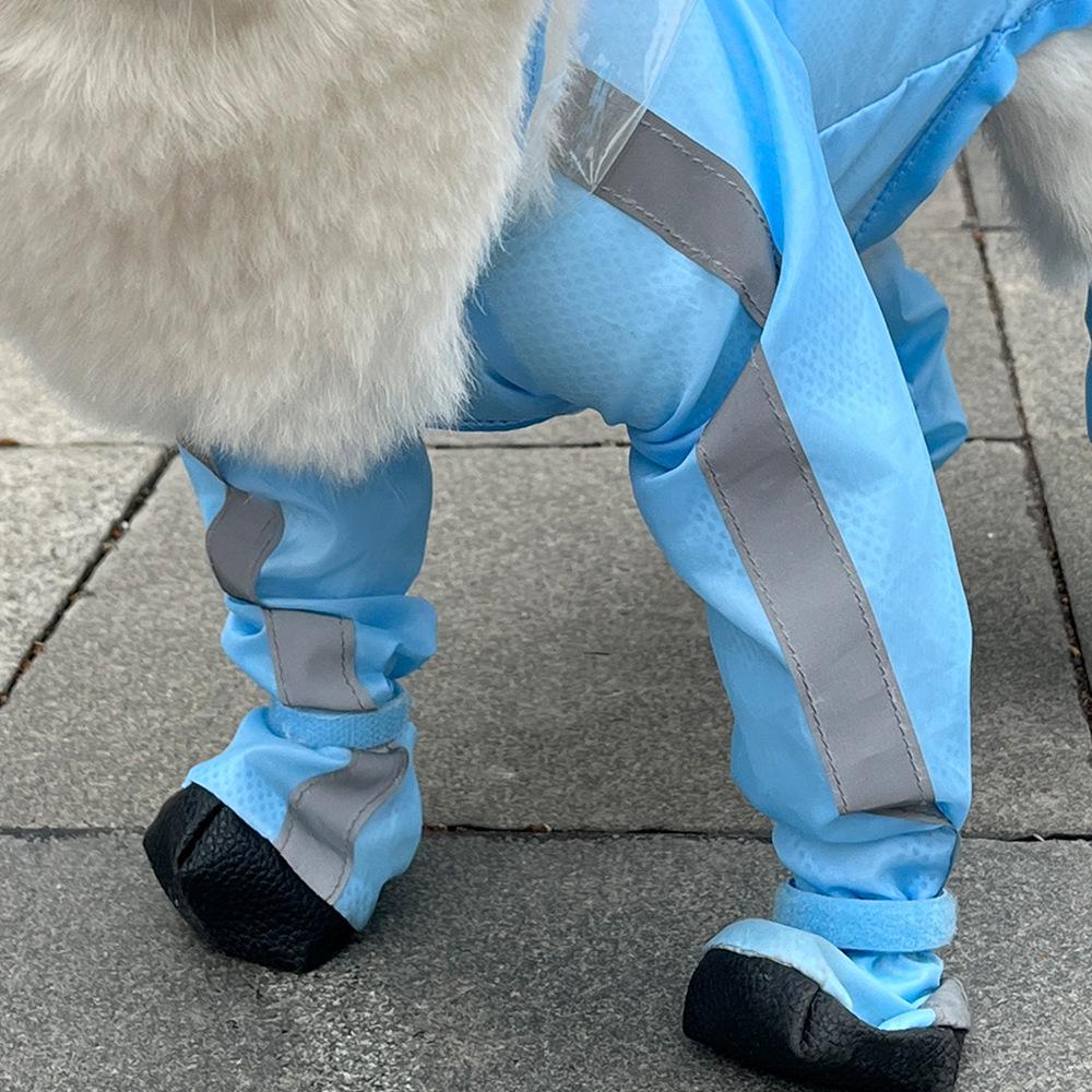 All-inclusive Pet Cat Dog Four-legged Raincoat Rain Shoes Teddy Bear French Bulldog Outdoor Dog One-piece Raincoat Waterproof Supplies